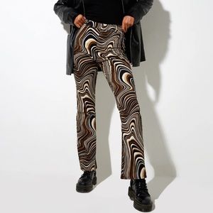 Motel Rocks Brown 70s Ripple Zoven Pants